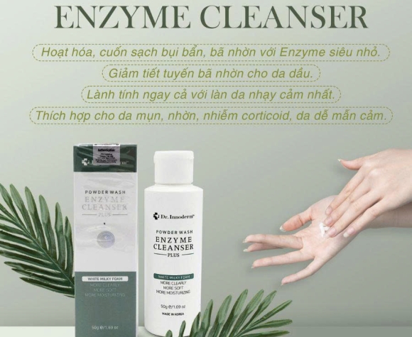 [Dr.Innoderm]_Sửa rửa mặt dạng bột_Enzyme Cleanser 50g_Sản phẩm chính hãng_Xuất VAT 100%