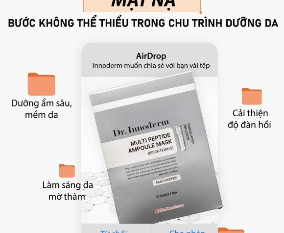 [Dr.Innoderm]_Mặt Nạ Dưỡng Trắng Da_Multi Peptide Ampoule Mask_Sản phẩm chính hãng_Xuất VAT 100%