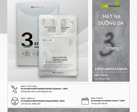 [Dr.Innoderm]_Mặt nạ dưỡng da 3 bước_3 Step Ampoule Mask_Sản phẩm chính hãng_Xuất VAT 100%