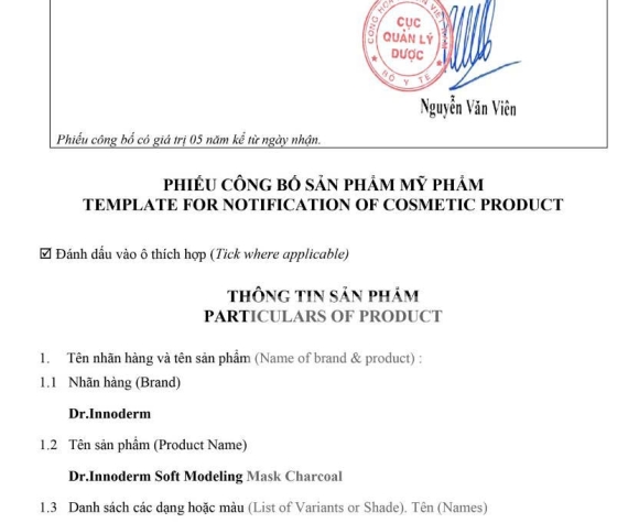 [Dr.Innoderm]_Mặt Nạ Bột Than Hoạt Tính_Soft ModelingMask Charcoal_Sản phẩm chính hãng_Xuất VAT 100%