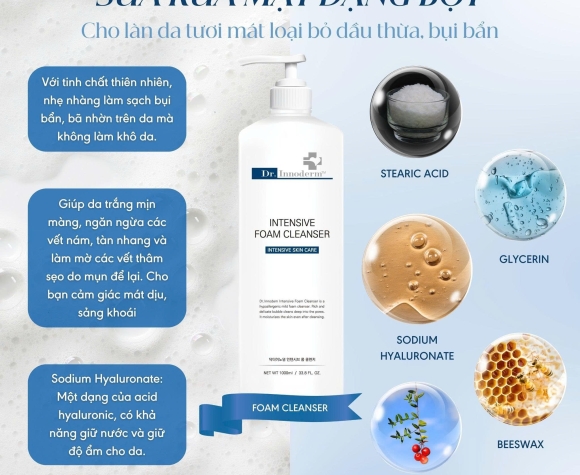 [Dr.Innoderm]_Bọt rửa mặt_Intensive Foam Cleanser_Sản phẩm chính hãng_Xuất VAT 100%