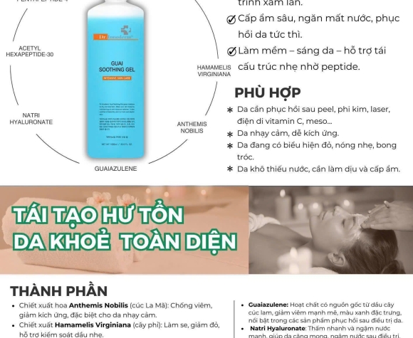 [Dr.Innoderm]_Gel dưỡng da chuyên sâu_Guaiazulene Soothing Gel_Sản phẩm chính hãng_Xuất VAT 100%
