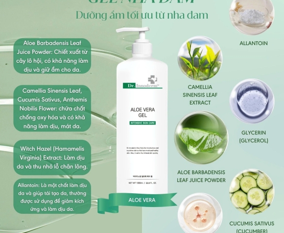 [Dr.Innoderm]_Gel Nha Đam_Aloe Vera Gel_Sản phẩm chính hãng_Xuất VAT 100%