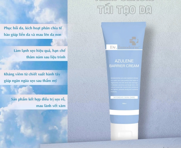 [Dr.Innoderm]_Kem Serum Tái Tạo Da_AZULENE BARRIER CREAM_Sản phẩm chính hãng_Xuất VAT 100%