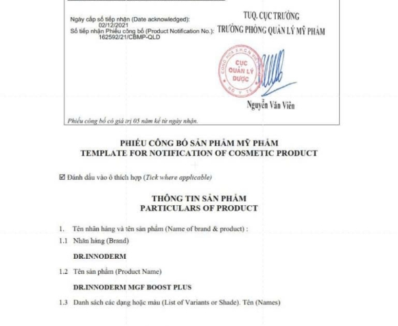 [Dr.Innoderm]_Dưỡng chất MGF BOOST PLUS (5 KINDS OF MGF&HA)_Sản phẩm chính hãng_Xuất VAT 100%